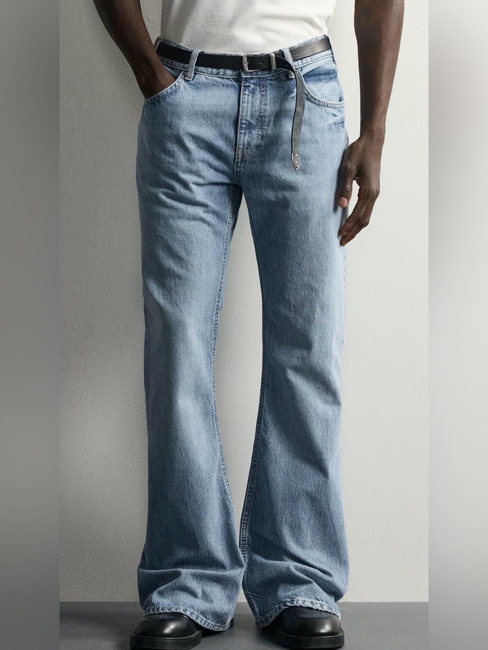 Relaxed Bootcut Flared Jeans Blue Wash